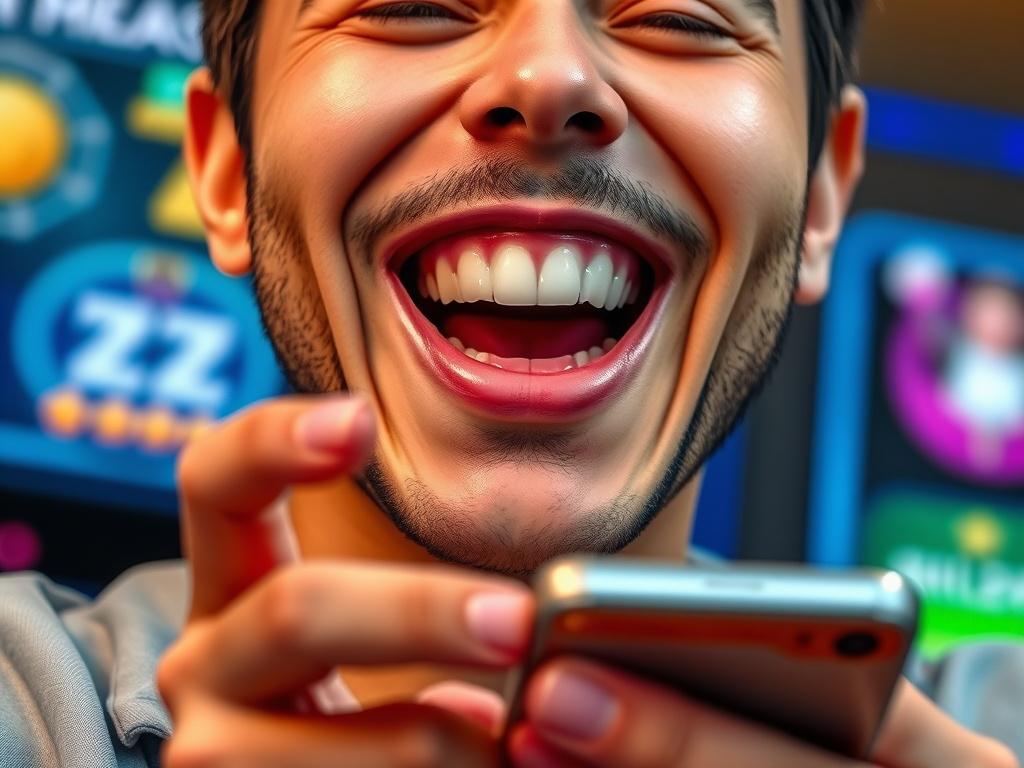 A close up shot of a person happily receiving a