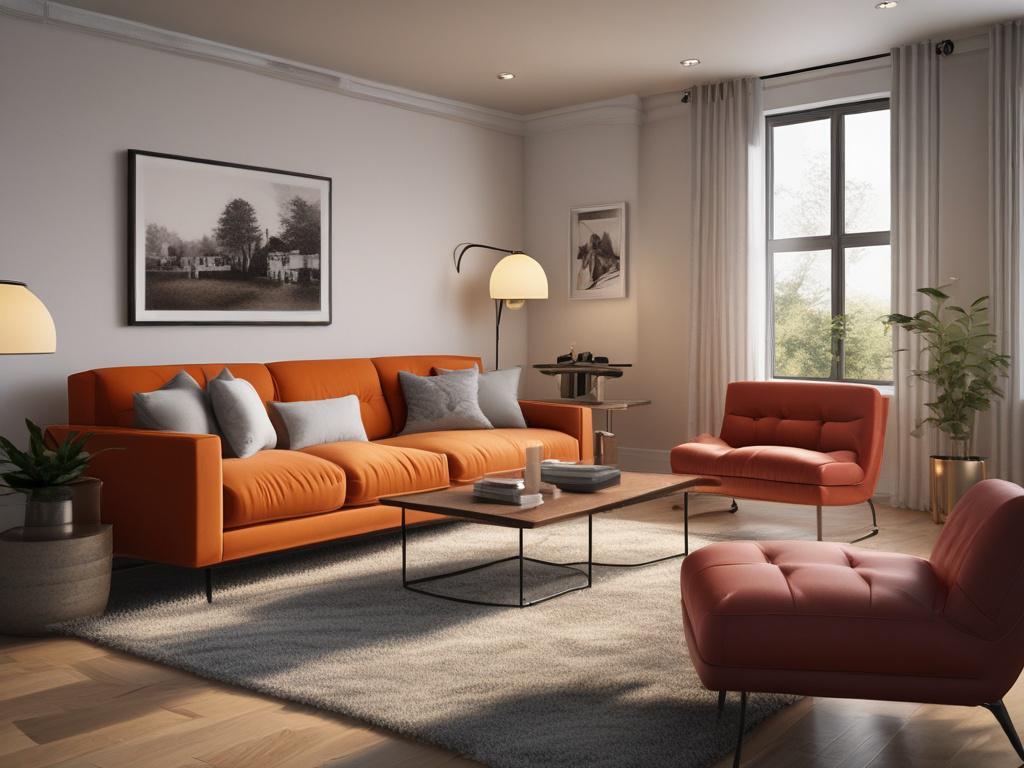 A couple sharing a cozy moment in a stylish living