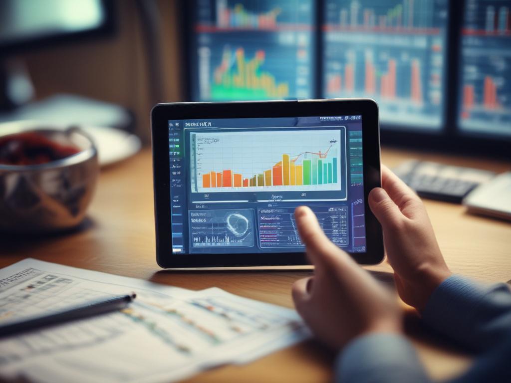 A close up shot of a person analyzing various investment