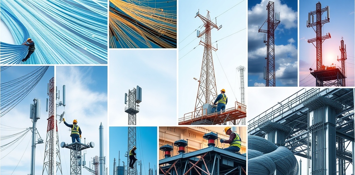 Fiber optic cables, towers, and construction infrastructure