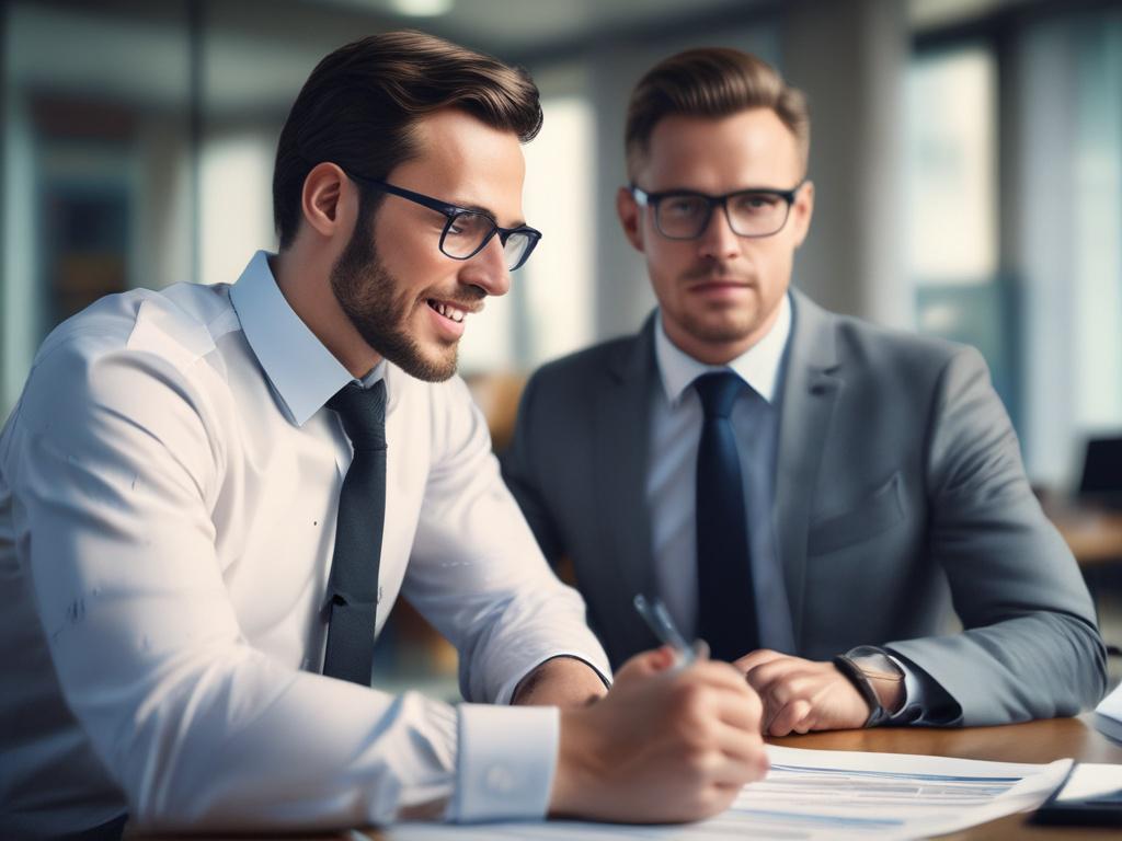 A close up shot of a financial consultant discussing strategies