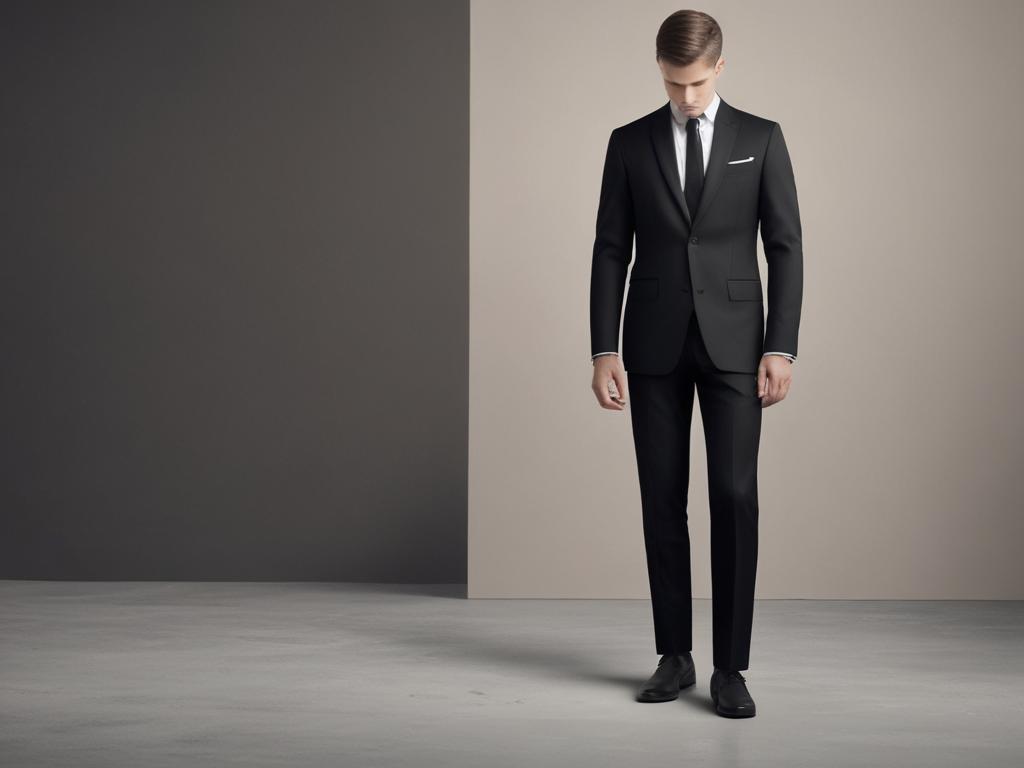 classic black suit, men's fashion, elegant suit