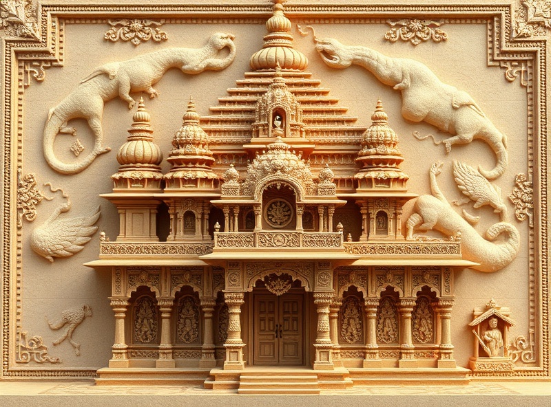 Sacred mandir with spire
