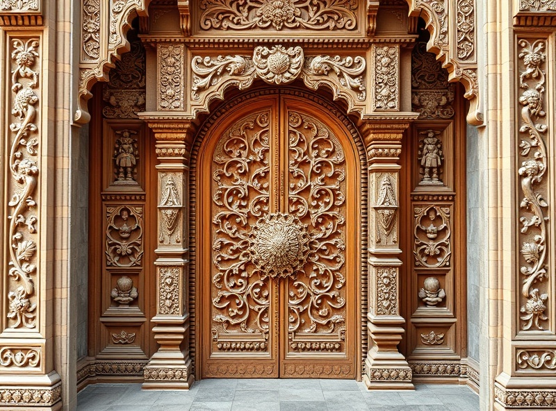 Premium temple-inspired door