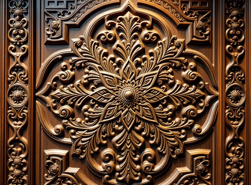 Ornate relief carved door