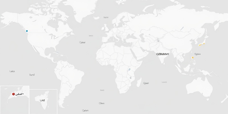 World map showing international pathways