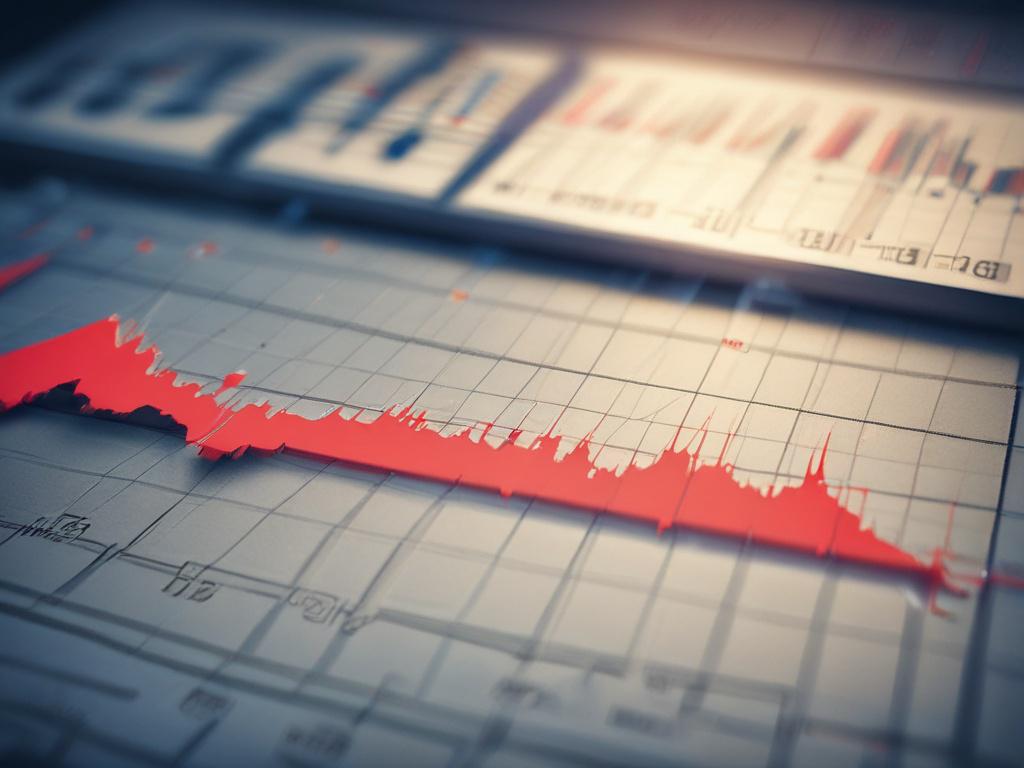 close up shot of economic charts and graphs, showing data