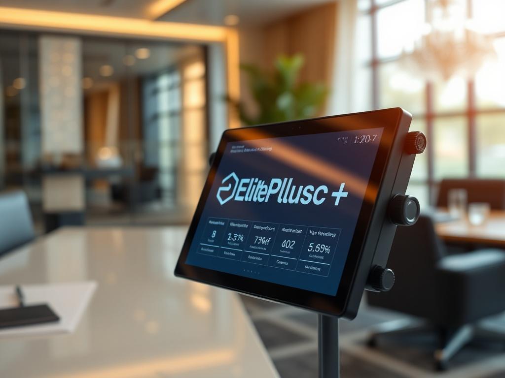 A close up shot of a high tech touchscreen displaying