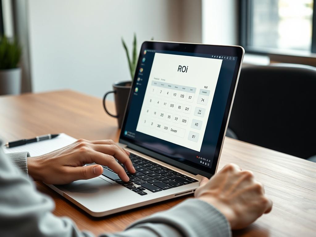 A close up shot of a person using a laptop