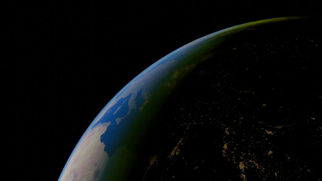 A breathtaking view of Earth's curvature captured from space, highlighting continents and oceans.