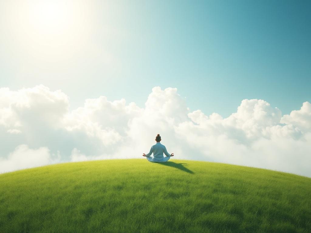 A serene, high resolution image of a peaceful landscape with