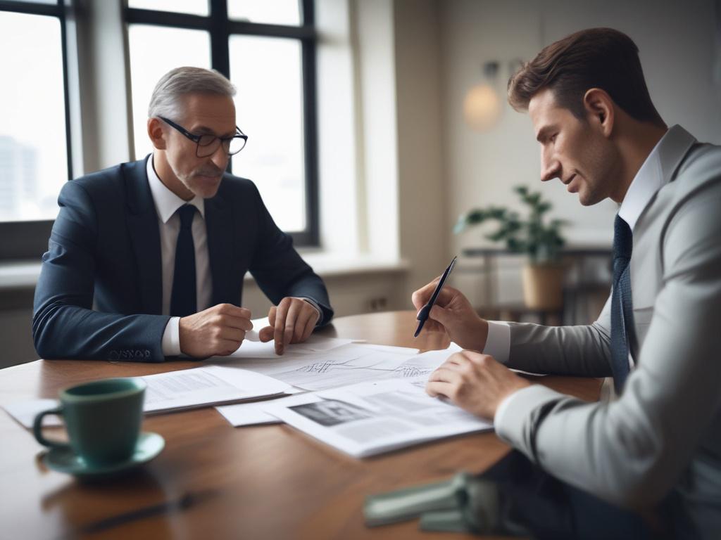 A close up shot of a debt advisor sitting with