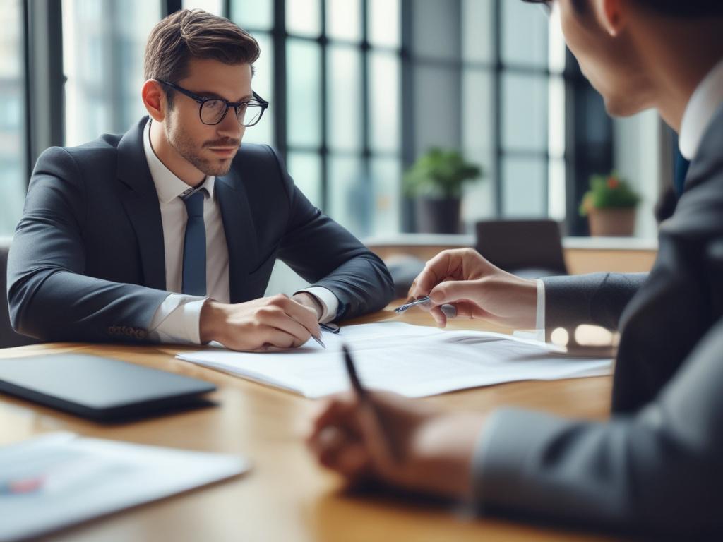 A close up shot of a financial advisor discussing strategies