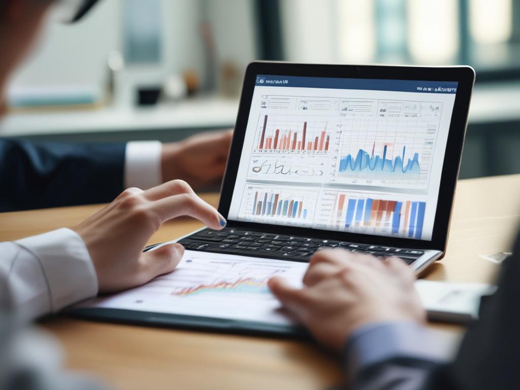 A close up shot of a financial planner analyzing data