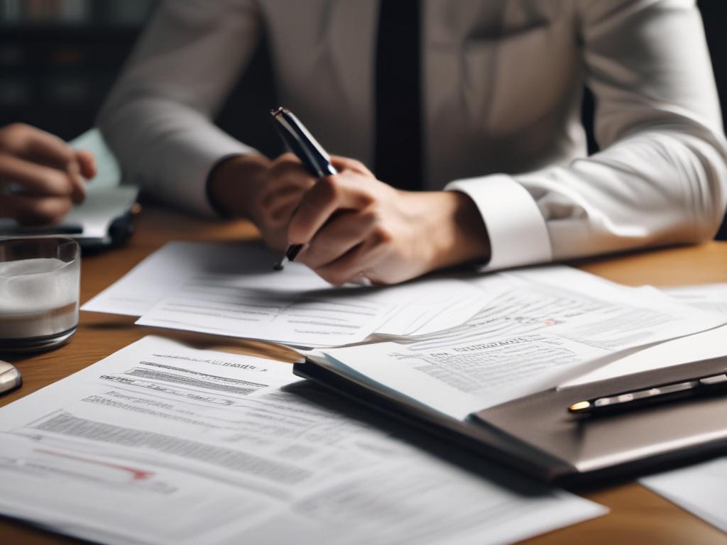 A close up shot of a person reviewing financial documents