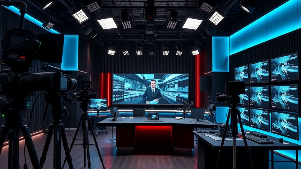 Live broadcast studio setup