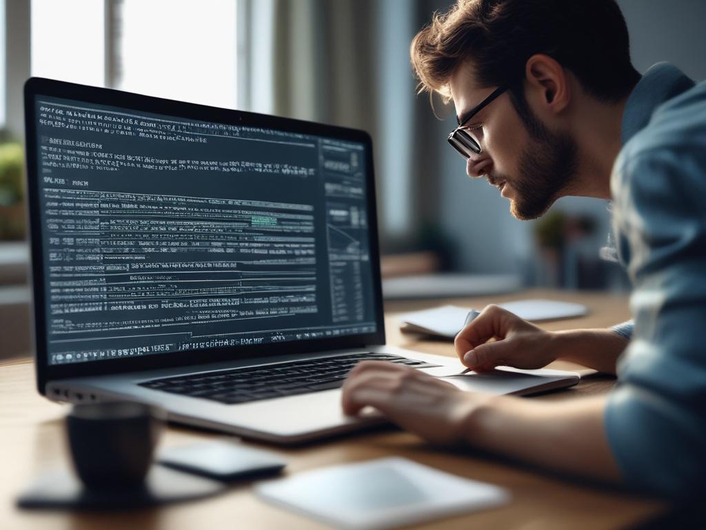 a close up shot of a web developer coding on