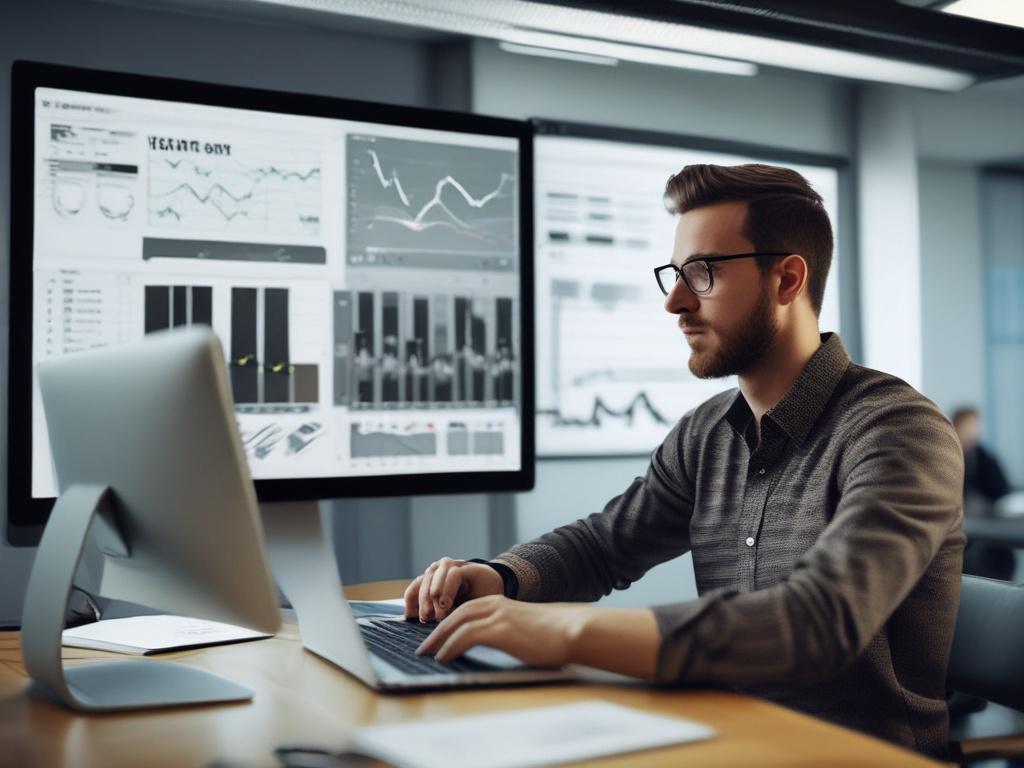 a close up shot of a social media manager analyzing