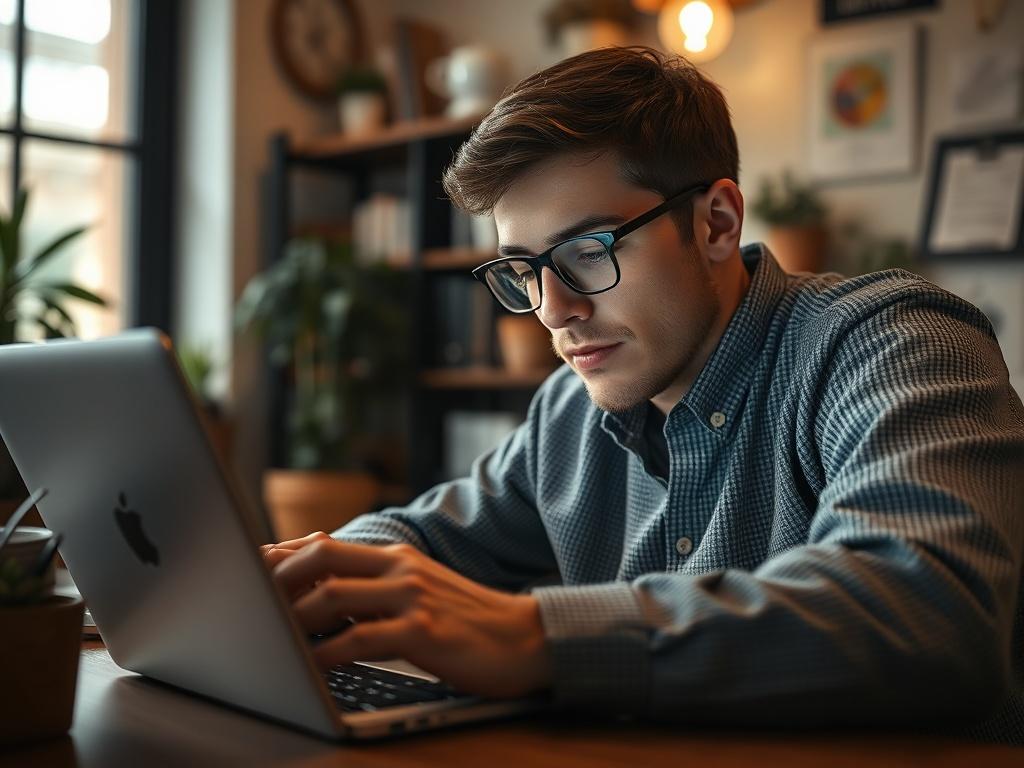 A high resolution close up image of a person browsing