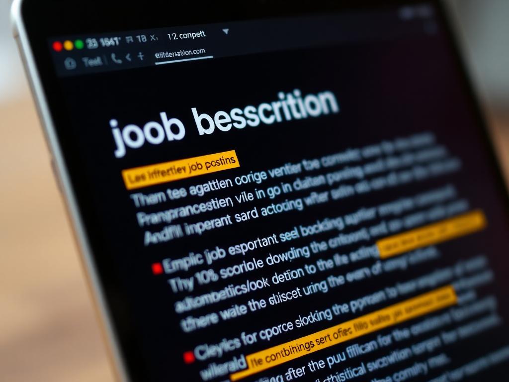 A high resolution close up image of a job description