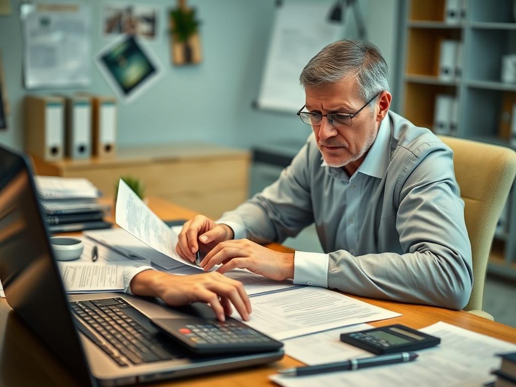 A close up shot of a professional tax consultant working