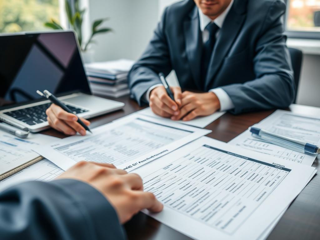 A detailed shot of a tax professional analyzing partnership financial