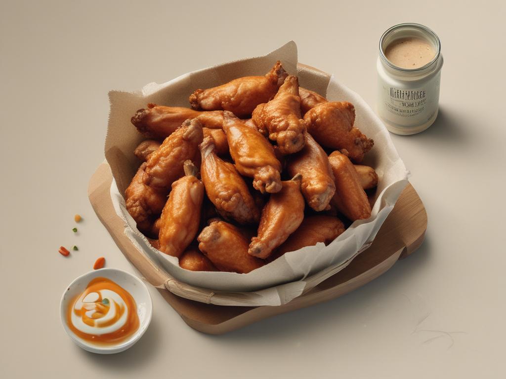 spicy buffalo wings, chicken, hot sauce, crispy, ranch dressing