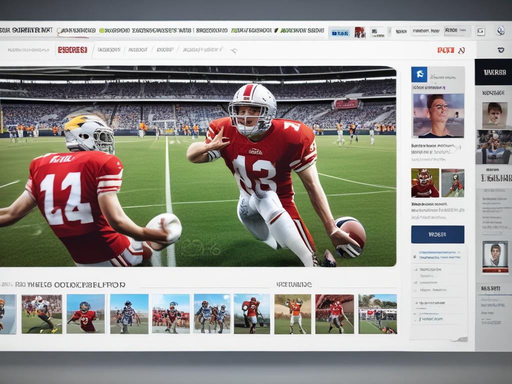 high resolution image of a digital news feed displaying football