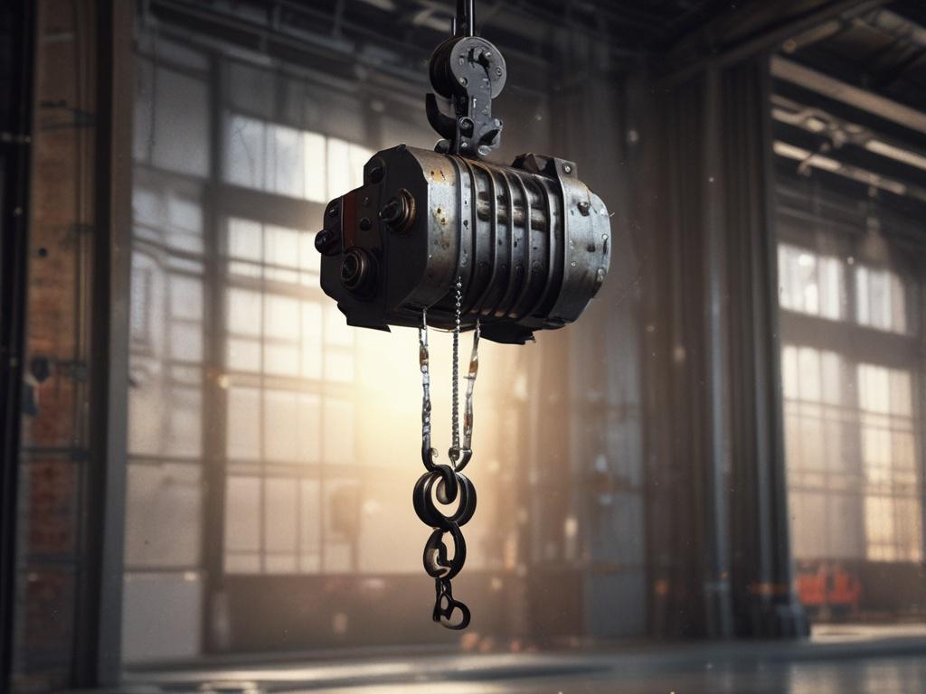 **AI Image Generation Prompt:**

Create a hyper-realistic high-resolution photo featuring a close-up shot of a CM Hoist in a well-lit industrial setting. The subject of the image should be the hoist itself, prominently displayed at the center of the composition. Focus on capturing intricate details, such as the metal finish, the gears, and the control mechanisms, showcasing wear and tear that may indicate areas needing repair. Ensure the hoist is depicted in a functioning state, illustrating the importance 