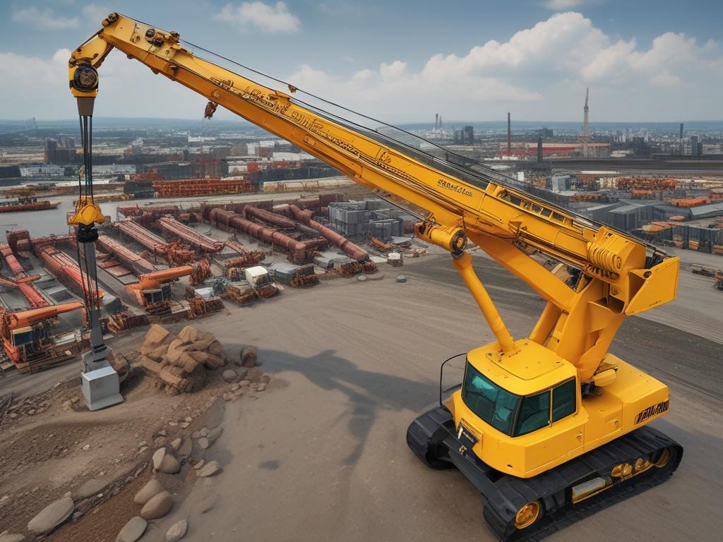 Crane parts and accessories attached to a rig