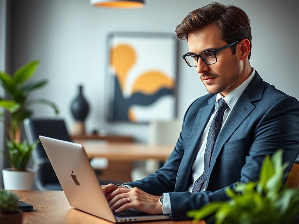 A close up shot of a confident executive in a