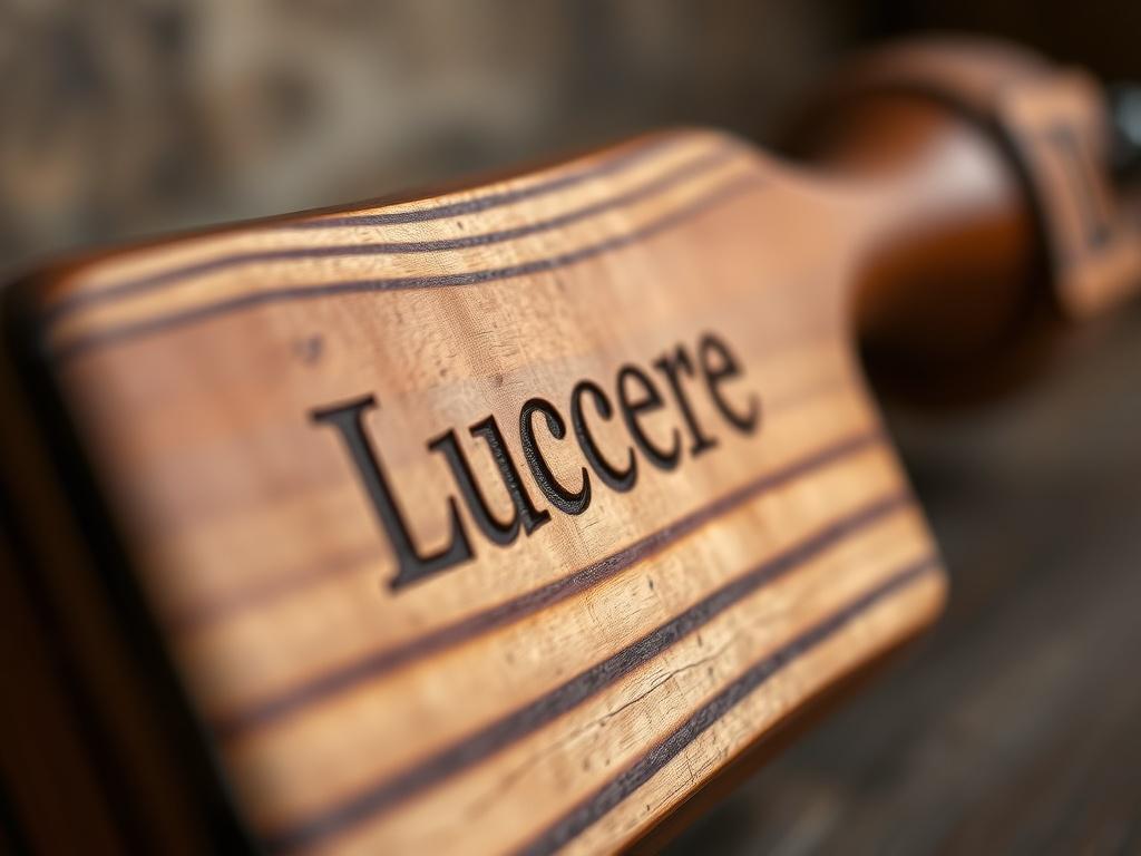 A close up shot of a beautifully engraved wooden item,