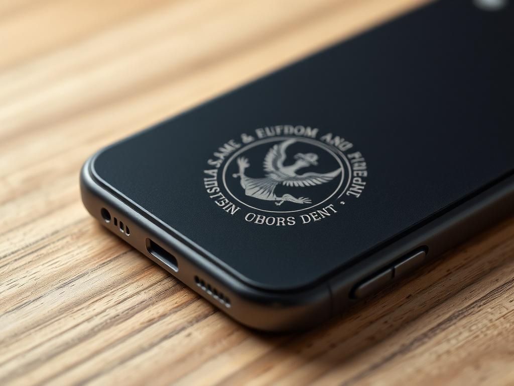 A close up shot of a custom laser engraved phone