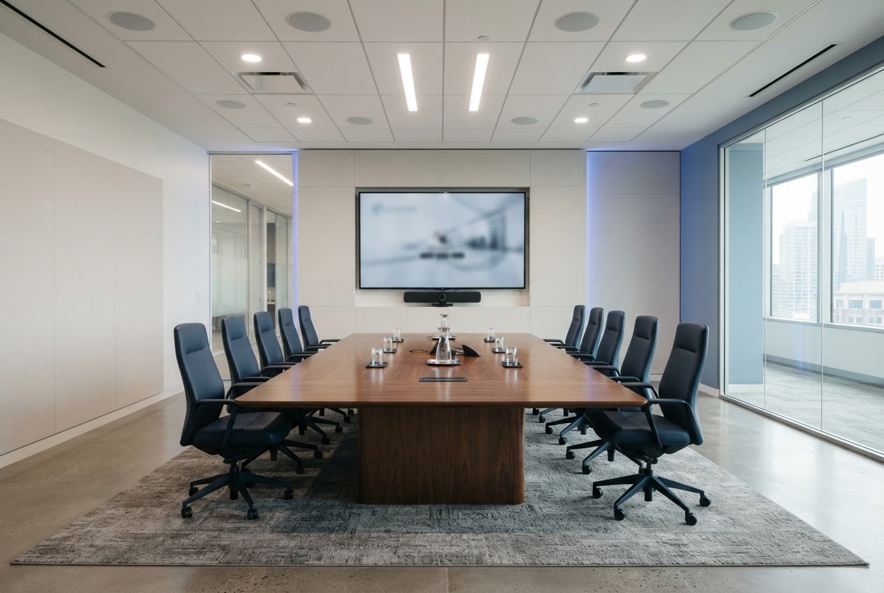 Modern audio and video conference room