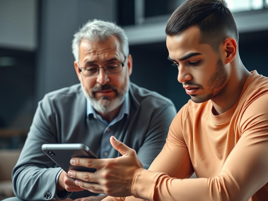 A close up shot of a coach engaged in a