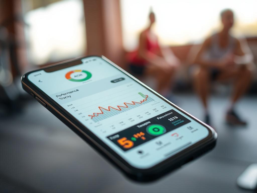 A close up image of a smartphone displaying performance tracking