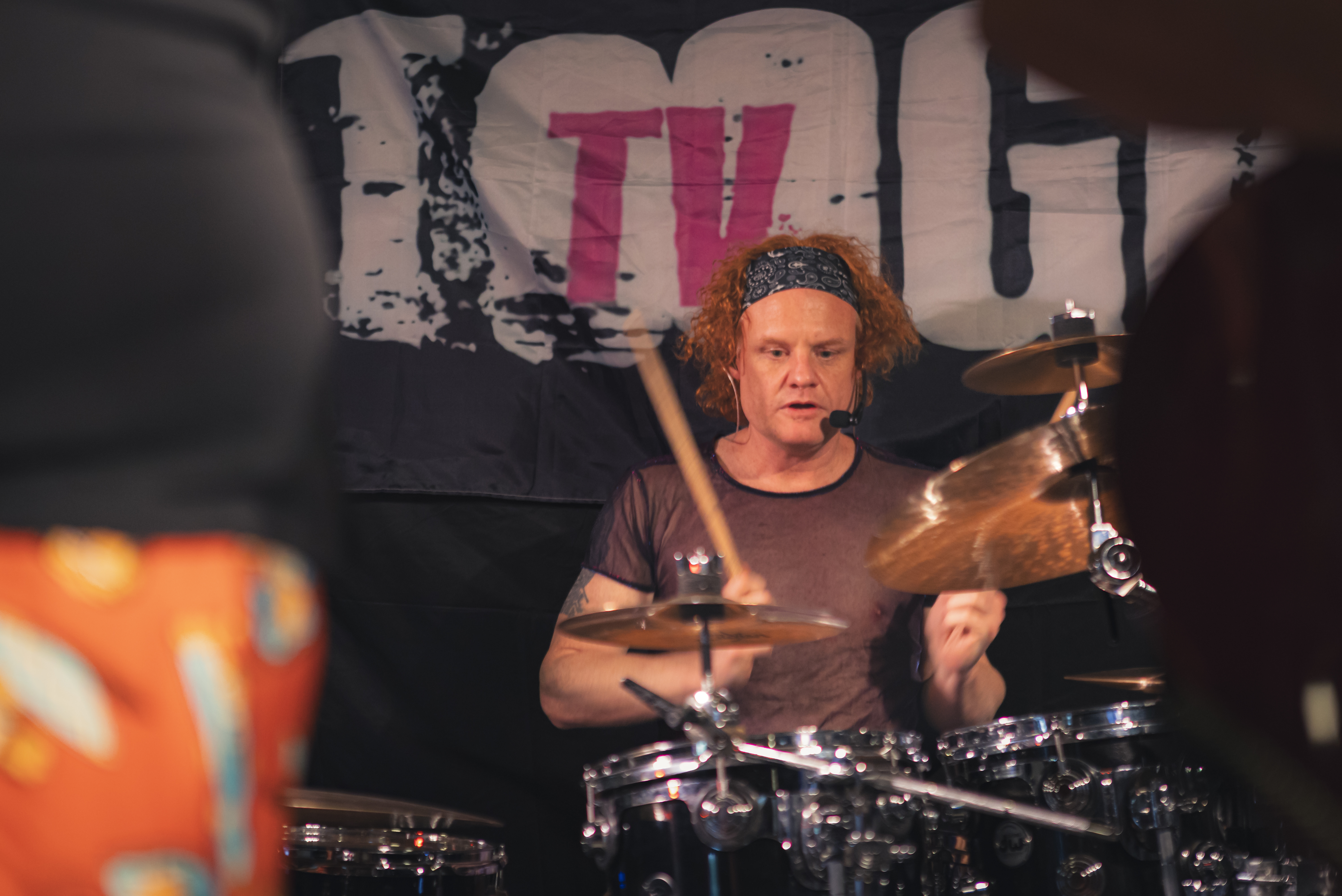 Jay Road performing on drums on stage