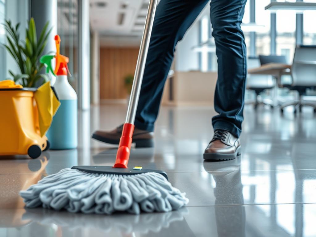 A close up shot of a professional cleaner using a