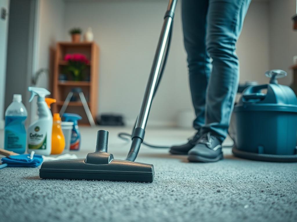 A close up shot of a professional cleaner using a