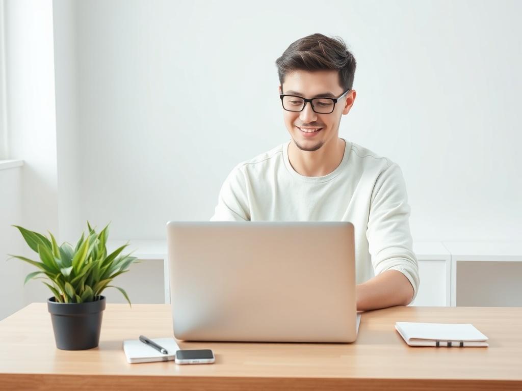 **Prompt for AI Image Generator:**

Create a realistic high-resolution photo that embodies the theme of "The Digital Learning Revolution." The image should focus on a single subject: a young adult, approximately 20-25 years old, immersed in an engaging online learning experience. They should be seated at a modern desk, with a sleek laptop open in front of them. The individual should exhibit an expression of curiosity and concentration, symbolizing the enthusiasm of digital learning.

Ensure the background f