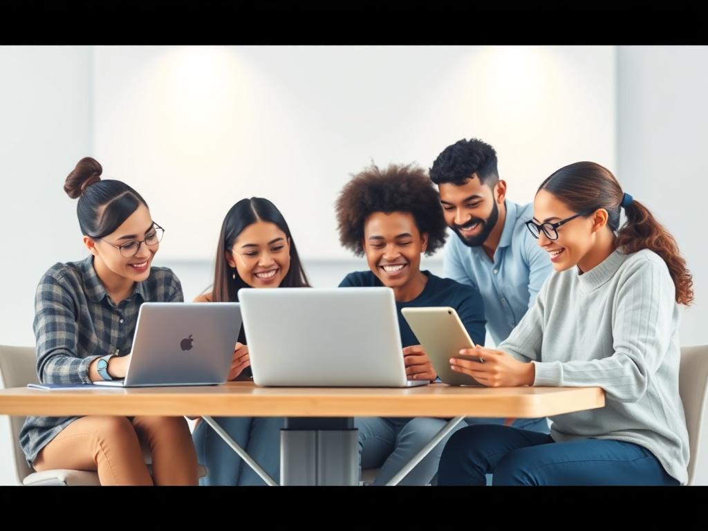 A realistic high resolution of a diverse group of learners