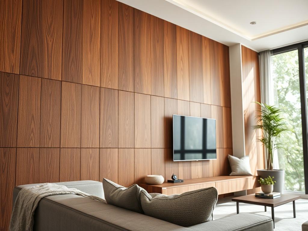 A close up shot of a beautifully installed wooden panel