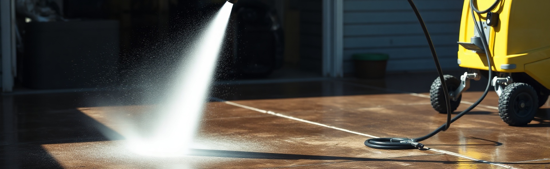 Power washing in action