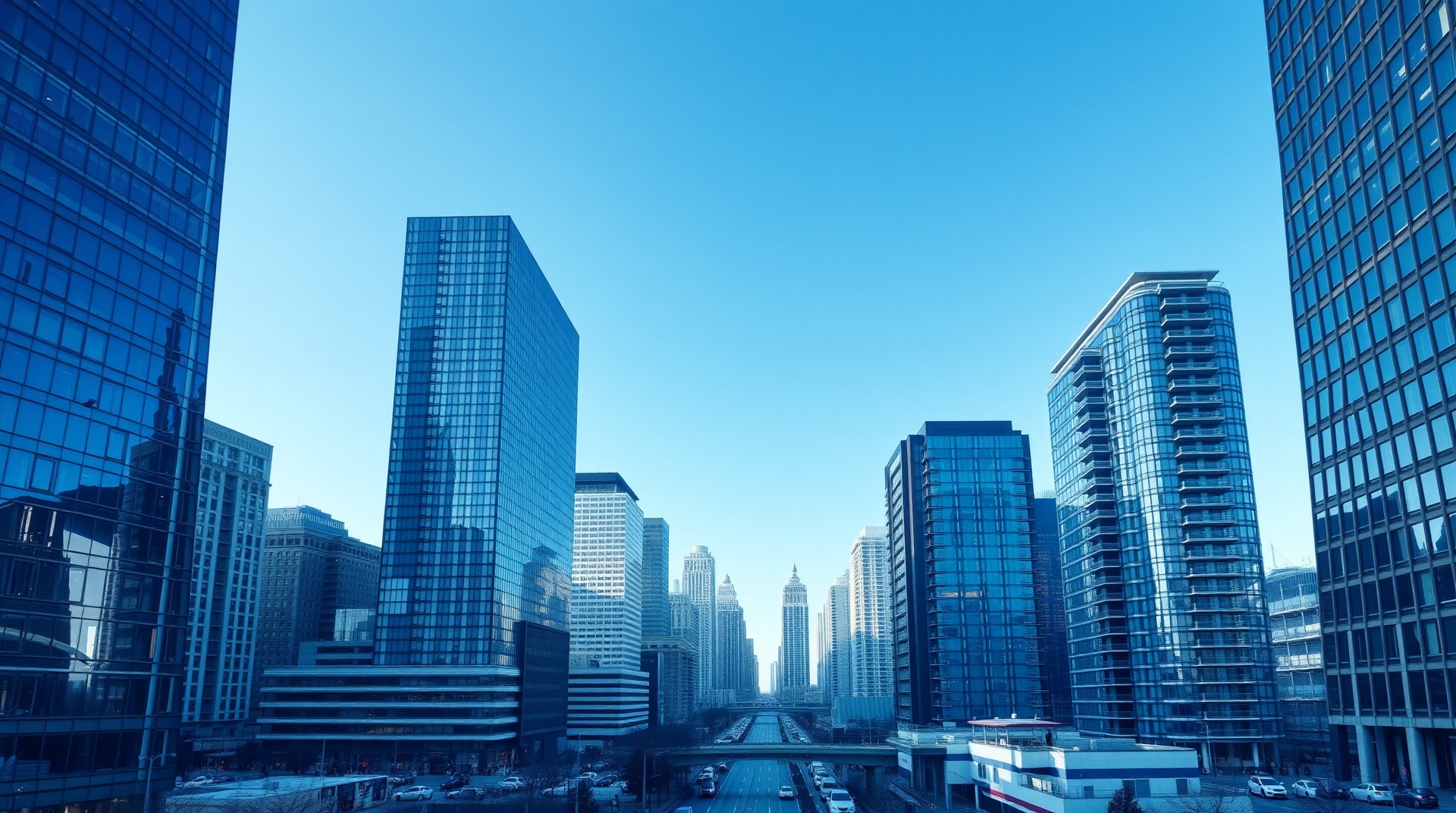 Professional commercial building cityscape