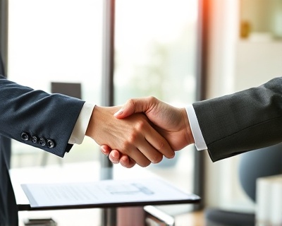Partnership agreement signing with insurance professionals