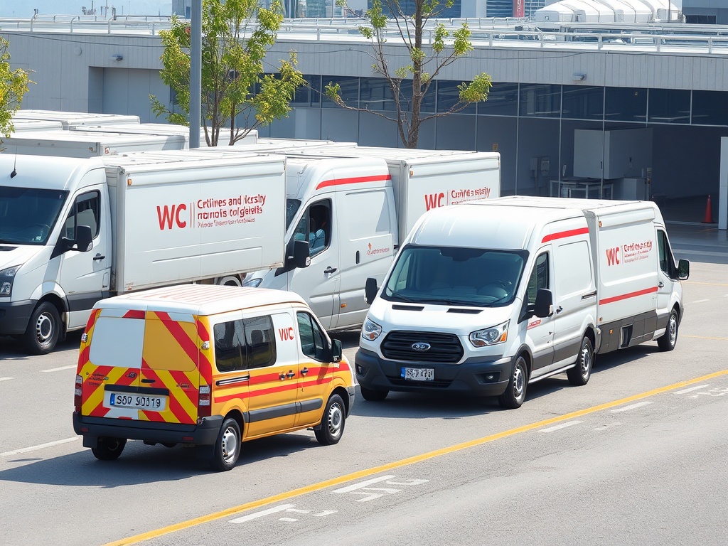 Delivery and courier vehicles fleet in active service operations