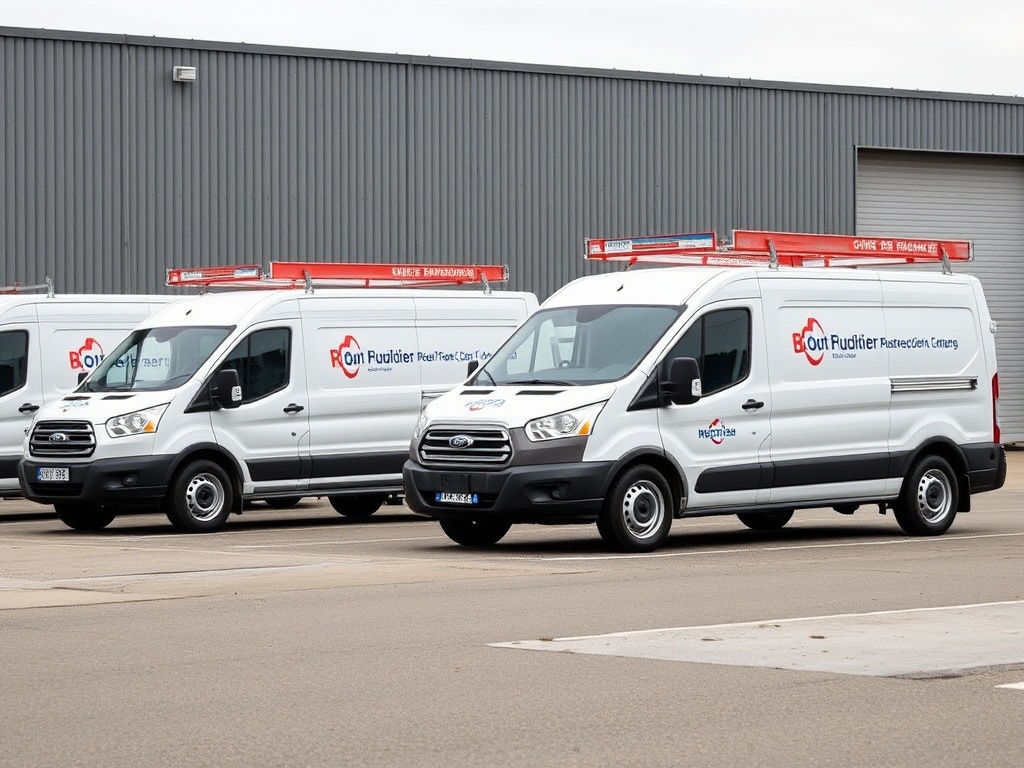 Trades and service vehicles fleet ready for operations