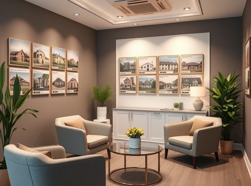 Estate agent office reception with professional service environment