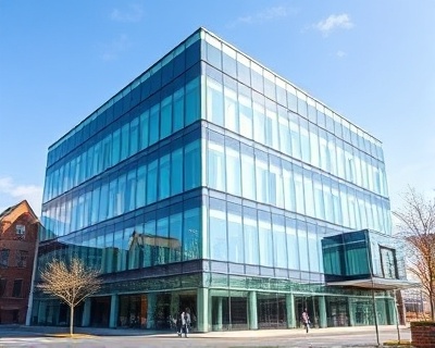 Professional modern office building with sleek glass facade