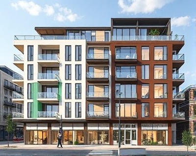 Mixed-use property with residential apartments and commercial spaces